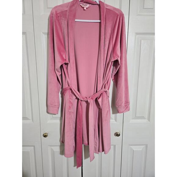 Juicy couture l/xl women's pink fleece robe - Picture 1 of 11